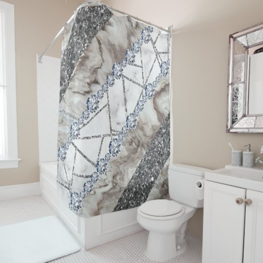 Brawn Marble Stone Moderne Abstrakt Duschvorhang (Beispiel)