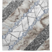 Brawn Marble Stone Moderne Abstrakt Duschvorhang (Vorderseite)