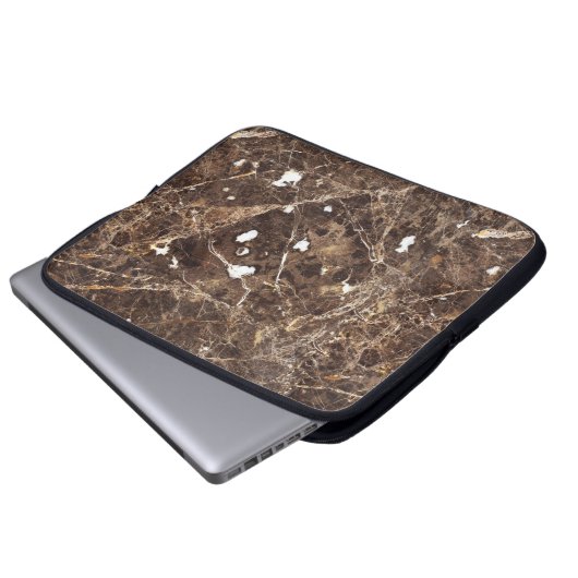 Brawn Marble Stone Pattern Laptopschutzhülle (Vorne Knopf)