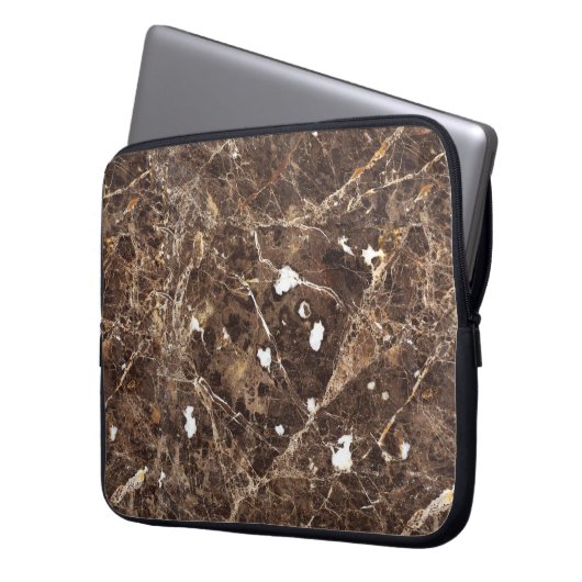 Brawn Marble Stone Pattern Laptopschutzhülle (Vorderseite Links)