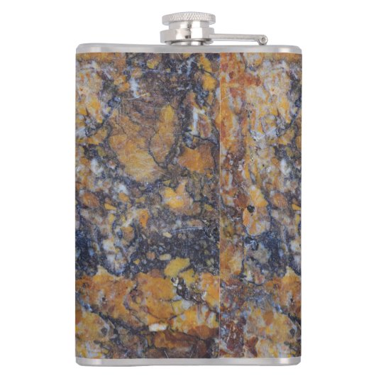 Brawn Marble Stone Print Flachmann (Rückseite)