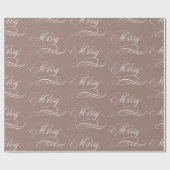 Brawn Merry Calligraphy Color 9C7F74 Geschenkpapier (Flach)