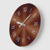 Brawn Metallic Clock mit Gemusterten römischen Zah Große Wanduhr (Winkel)