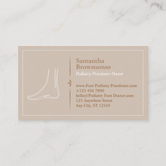 Brawn Minimal Foot Massage Care Podiatrie Doktor Visitenkarte (Rückseite)