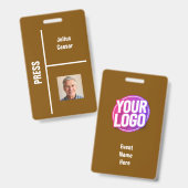 Brawn Minimal Press Event ID Abzeichen Ausweis (Vorder- & Rückseite)