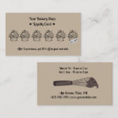 Brawn Minimalistisch Cupcakes Bakery Rabatt Treuekarte (Vorne/Hinten)