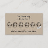 Brawn Minimalistisch Cupcakes Bakery Rabatt Treuekarte (Vorderseite)