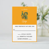 Brawn-mit Augen Susans LIEBE Orange RSVP-Karte RSVP Karte (Stehend Vorderseite)