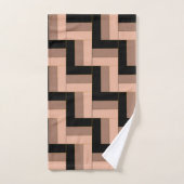 Brawn Mocha Black Geometric Rectangle Badhandtuch Set (Handtuch)