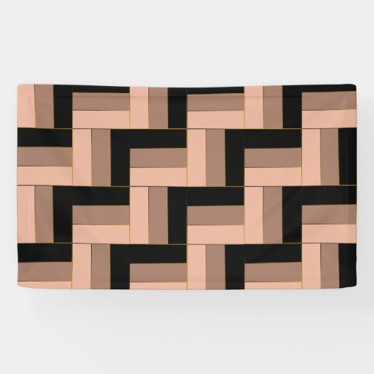 Brawn Mocha Black Geometric Rectangle Banner (Horizontal)