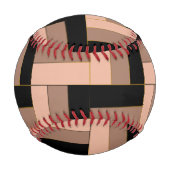 Brawn Mocha Black Geometric Rectangle Baseball (Rückseite)