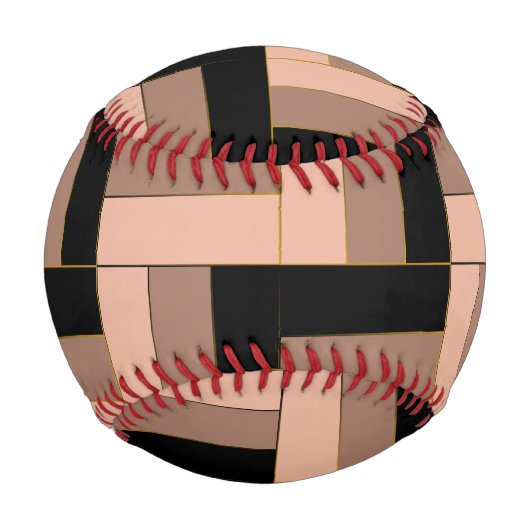Brawn Mocha Black Geometric Rectangle Baseball (Rückseite)