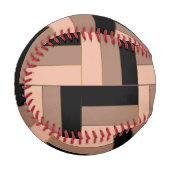 Brawn Mocha Black Geometric Rectangle Baseball (Vorderseite Links)