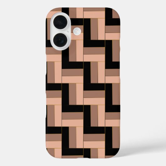Brawn Mocha Black Geometric Rectangle Case-Mate iPhone Hülle (Rückseite)