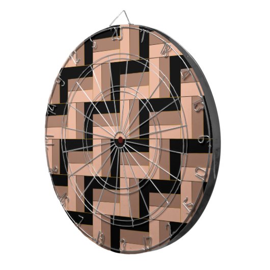 Brawn Mocha Black Geometric Rectangle Dartscheibe (Vorderseite rechts)