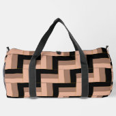 Brawn Mocha Black Geometric Rectangle Duffle Bag (Rückseite)
