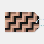 Brawn Mocha Black Geometric Rectangle Geschenkanhänger (Vorderseite (Horizontal))