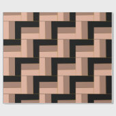 Brawn Mocha Black Geometric Rectangle Geschenkpapier (Flach)