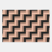 Brawn Mocha Black Geometric Rectangle Geschenkpapier Set (Vorderseite 2)