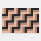 Brawn Mocha Black Geometric Rectangle Geschenkpapier Set (Vorderseite)