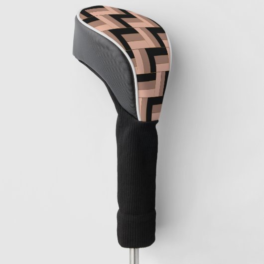 Brawn Mocha Black Geometric Rectangle Golf Headcover (angewinkelt)