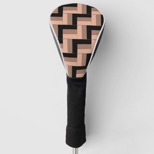 Brawn Mocha Black Geometric Rectangle Golf Headcover (Vorderseite)