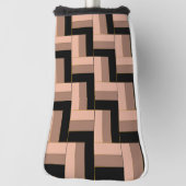 Brawn Mocha Black Geometric Rectangle Golf Headcover (Rotieren 90)