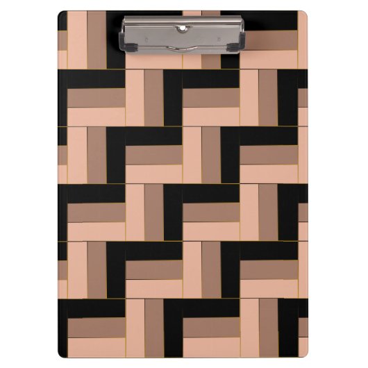 Brawn Mocha Black Geometric Rectangle Klemmbrett (Vorderseite)