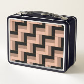 Brawn Mocha Black Geometric Rectangle Metall Brotdose (Rückseite)