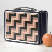 Brawn Mocha Black Geometric Rectangle Metall Brotdose (Beispiel)