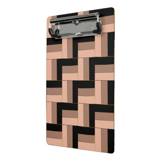 Brawn Mocha Black Geometric Rectangle Mini Klemmbrett (Gewinkelt2)