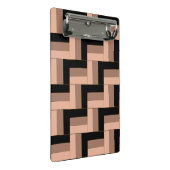 Brawn Mocha Black Geometric Rectangle Mini Klemmbrett (Schrägansicht)