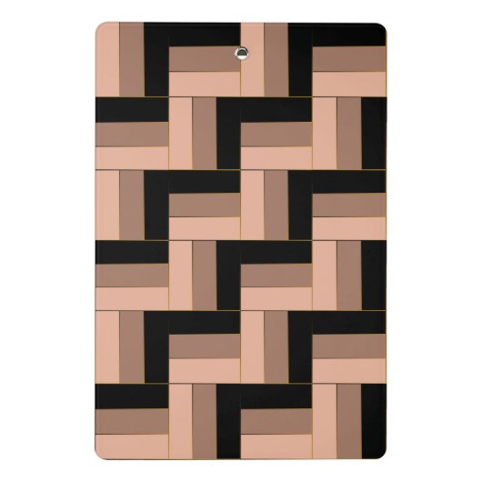 Brawn Mocha Black Geometric Rectangle Mini Klemmbrett (Rückseite)