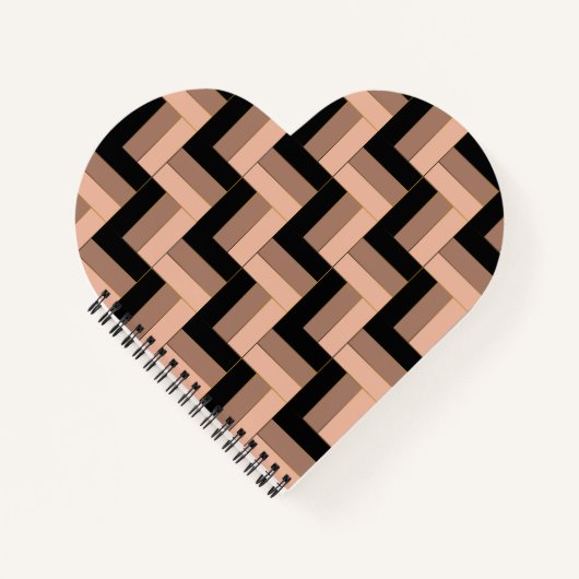 Brawn Mocha Black Geometric Rectangle Notizblock (Vorderseite)