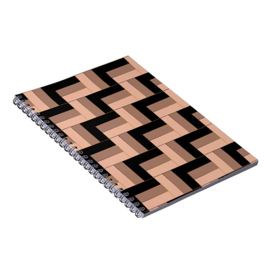 Brawn Mocha Black Geometric Rectangle Notizblock (Rechte Seite)