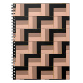 Brawn Mocha Black Geometric Rectangle Notizblock (Vorderseite)