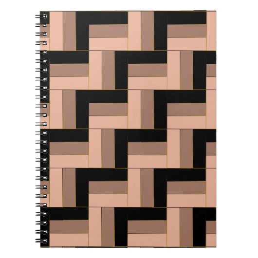 Brawn Mocha Black Geometric Rectangle Notizblock (Vorderseite)
