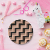 Brawn Mocha Black Geometric Rectangle Pappteller (Party)