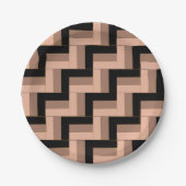 Brawn Mocha Black Geometric Rectangle Pappteller (Vorderseite)