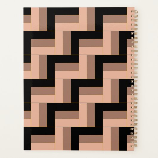 Brawn Mocha Black Geometric Rectangle Planer (Rückseite)