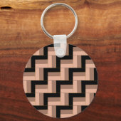 Brawn Mocha Black Geometric Rectangle Schlüsselanhänger (Rückseite)
