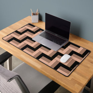 Brawn Mocha Black Geometric Rectangle Schreibtischunterlage