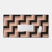 Brawn Mocha Black Geometric Rectangle Schreibtischunterlage (Tastatur & Maus)