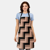 Brawn Mocha Black Geometric Rectangle Schürze (Getragen)