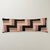 Brawn Mocha Black Geometric Rectangle Seitenschläferkissen (Rückseite)