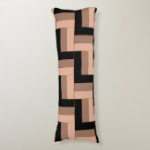 Brawn Mocha Black Geometric Rectangle Seitenschläferkissen (Vorderseite Vertikal)
