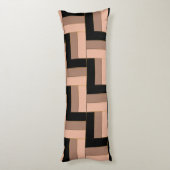 Brawn Mocha Black Geometric Rectangle Seitenschläferkissen (Rückseite (Vertikal))