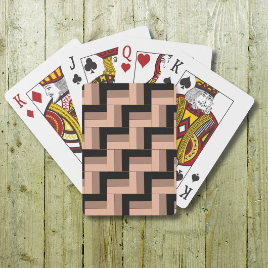 Brawn Mocha Black Geometric Rectangle Spielkarten