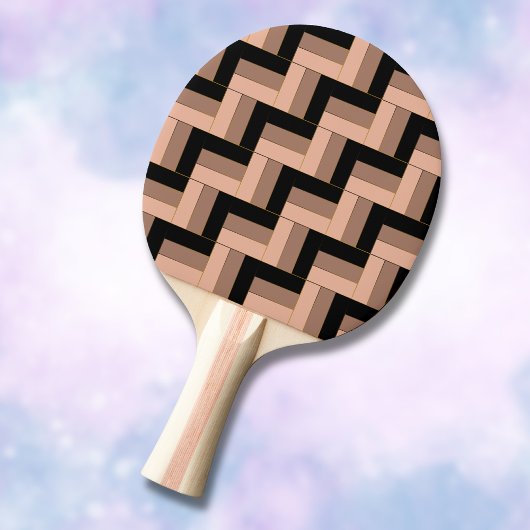 Brawn Mocha Black Geometric Rectangle Tischtennis Schläger