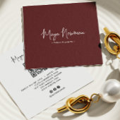 Brawn Modern Eleganter Minimal QR Code Beruflich Quadratische Visitenkarte